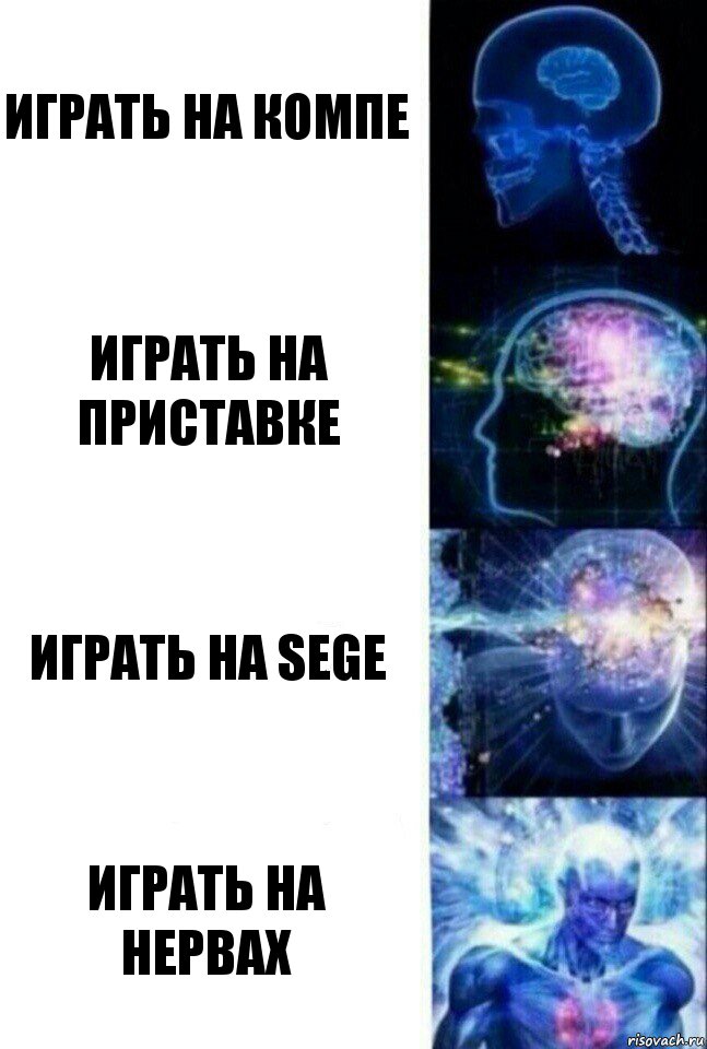 Играть на компе Играть на приставке играть на Sege Играть на нервах, Комикс  Сверхразум