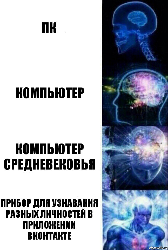 Пк Компьютер Компьютер средневековья Прибор для узнавания разных личностей в приложении Вконтакте, Комикс  Сверхразум