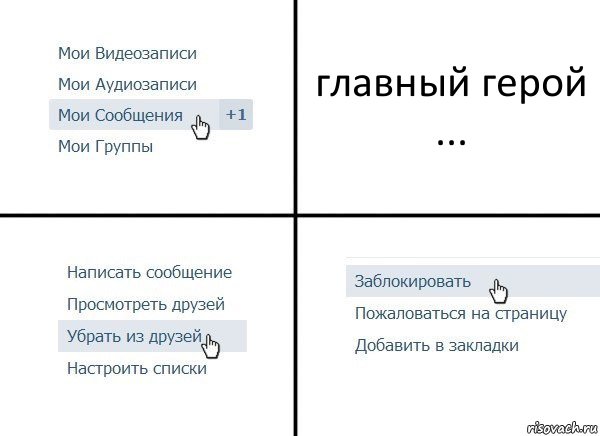 главный герой ..., Комикс  Удалить из друзей