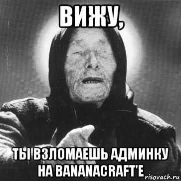 вижу, ты взломаешь админку на bananacraft'e, Мем Ванга