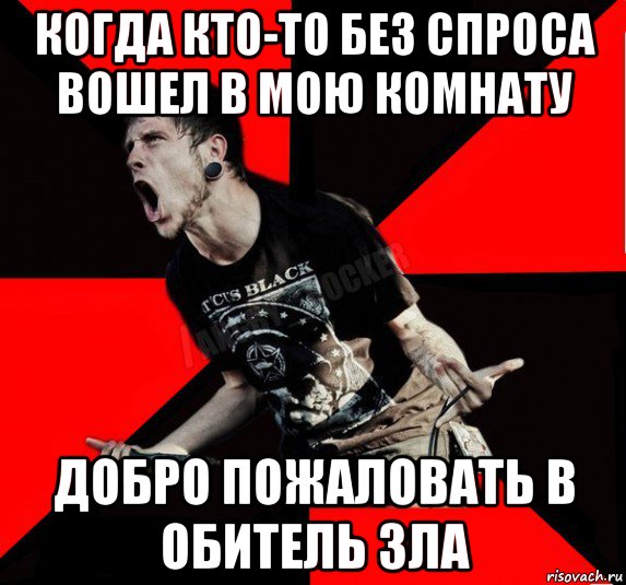 когда кто-то без спроса вошел в мою комнату добро пожаловать в обитель зла, Мем Агрессивный рокер