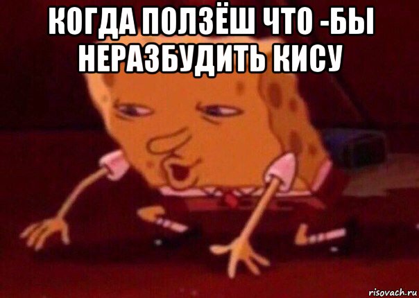 когда ползёш что -бы неразбудить кису , Мем    Bettingmemes