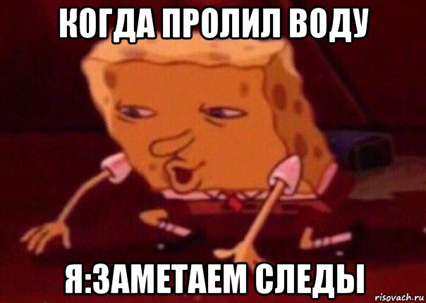 когда пролил воду я:заметаем следы, Мем    Bettingmemes