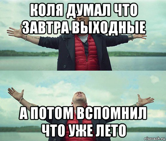 коля думал что завтра выходные а потом вспомнил что уже лето, Мем Безлимитище