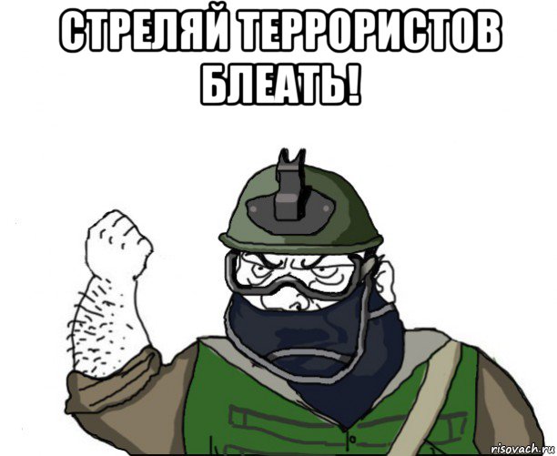 стреляй террористов блеать! 