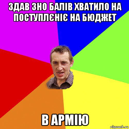 здав зно балів хватило на поступлєніє на бюджет в армію, Мем Чоткий паца