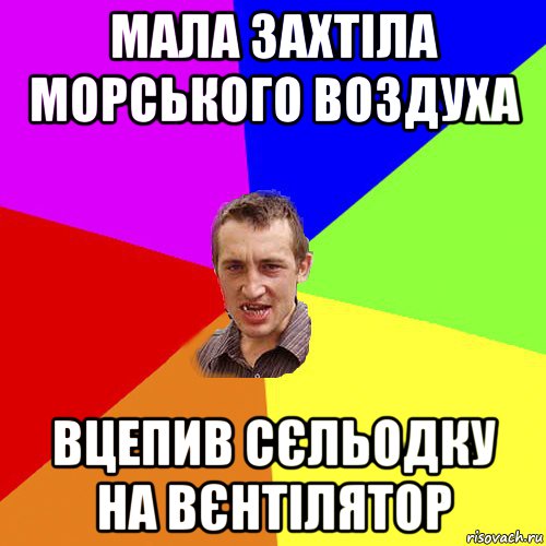 мала захтіла морського воздуха вцепив сєльодку на вєнтілятор, Мем Чоткий паца