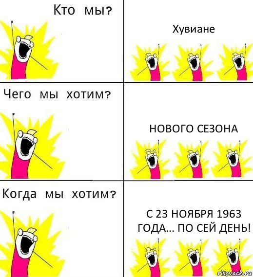 Хувиане Нового сезона С 23 ноября 1963 года... По сей день!, Комикс Что мы хотим