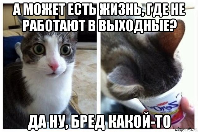 а может есть жизнь, где не работают в выходные? да ну, бред какой-то