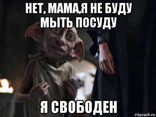 нет, мама,я не буду мыть посуду я свободен