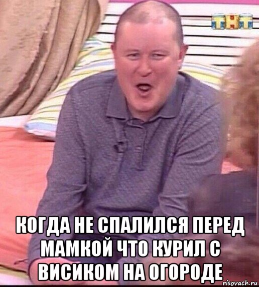  когда не спалился перед мамкой что курил с висиком на огороде, Мем  Должанский