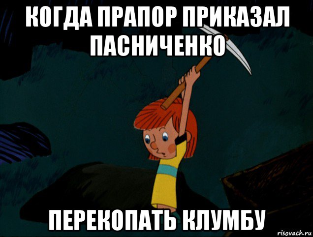 когда прапор приказал пасниченко перекопать клумбу, Мем  Дядя Фёдор копает клад