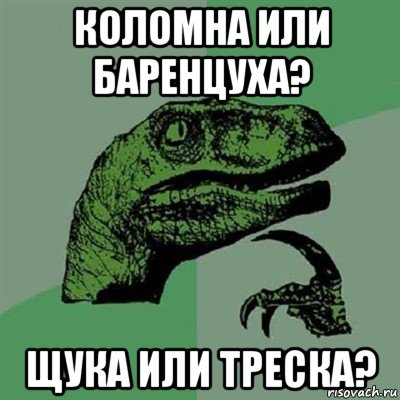 коломна или баренцуха? щука или треска?, Мем Филосораптор