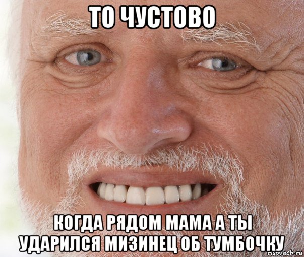 то чустово когда рядом мама а ты ударился мизинец об тумбочку, Мем Дед Гарольд