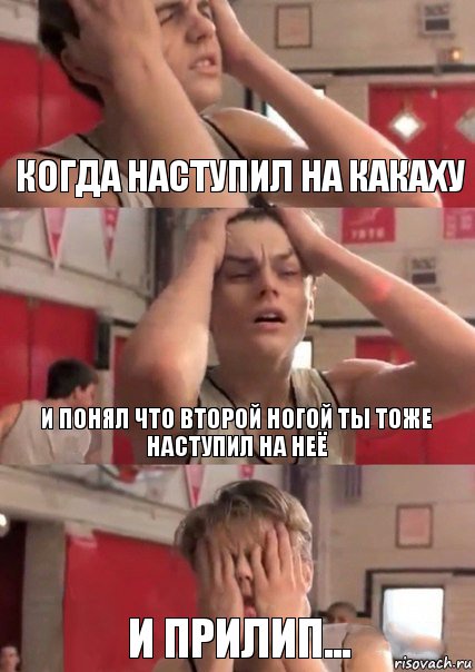 Когда наступил на какаху И понял что второй ногой ты тоже наступил на неё И прилип...