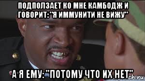 подползает ко мне камбодж и говорит: "я иммунити не вижу" а я ему: "потому что их нет"