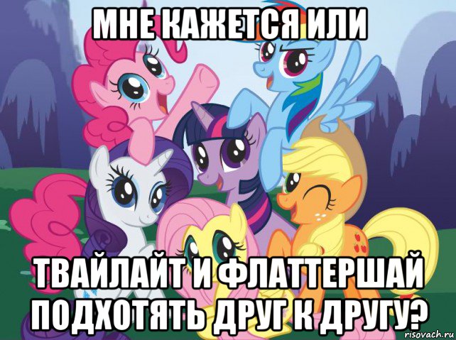 мне кажется или твайлайт и флаттершай подхотять друг к другу?, Мем My little pony