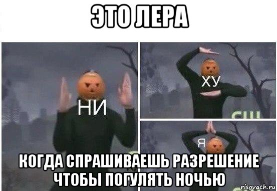 это лера когда спрашиваешь разрешение чтобы погулять ночью, Мем  Ни ху Я