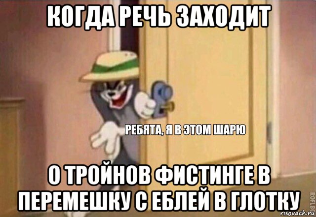 когда речь заходит о тройнов фистинге в перемешку с еблей в глотку, Мем    Ребята я в этом шарю