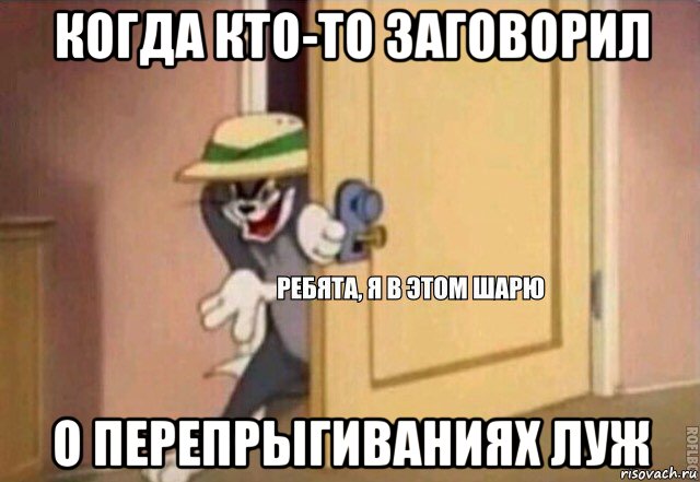 когда кто-то заговорил о перепрыгиваниях луж, Мем    Ребята я в этом шарю