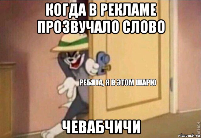 когда в рекламе прозвучало слово чевабчичи, Мем    Ребята я в этом шарю