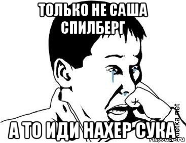 только не саша спилберг а то иди нахер сука, Мем сашок