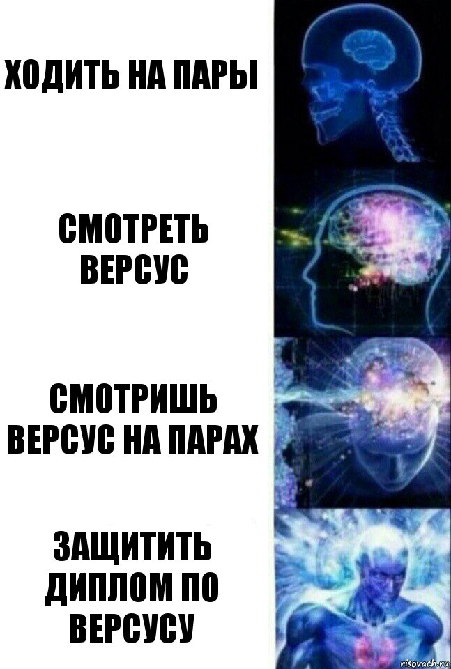 Ходить на пары Смотреть версус Смотришь версус на парах Защитить диплом по версусу, Комикс  Сверхразум