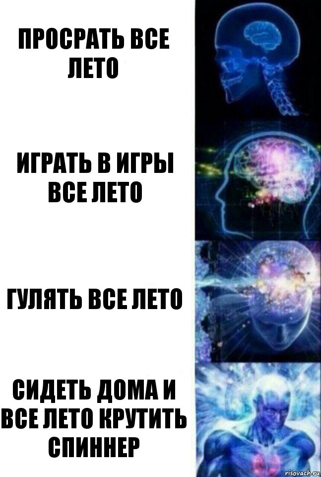 Просрать все ЛЕТО Играть в игры все лето Гулять все лето Сидеть дома и все ЛЕТО крутить спиннер, Комикс  Сверхразум