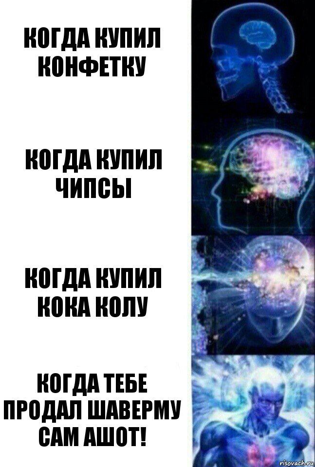 когда купил конфетку когда купил чипсы когда купил кока колу когда тебе продал шаверму САМ АШОТ!, Комикс  Сверхразум