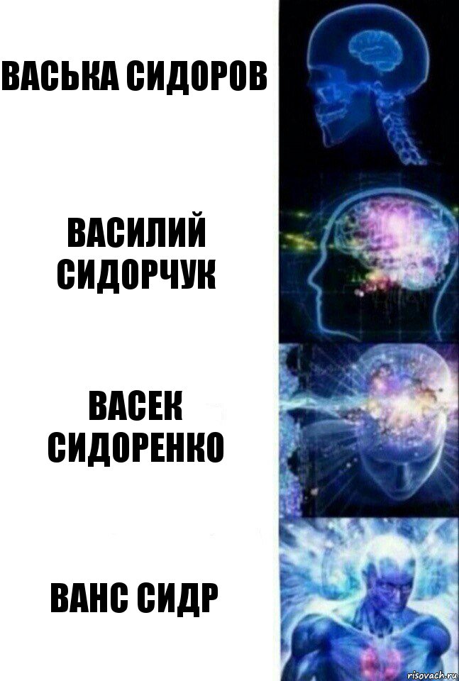 Васька Сидоров Василий Сидорчук Васек Сидоренко Ванс Сидр, Комикс  Сверхразум