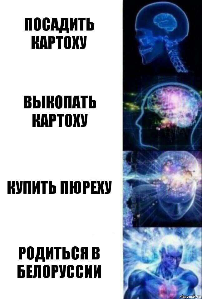 ПОСАДИТЬ КАРТОХУ ВЫКОПАТЬ КАРТОХУ КУПИТЬ ПЮРЕХУ РОДИТЬСЯ В БЕЛОРУССИИ, Комикс  Сверхразум