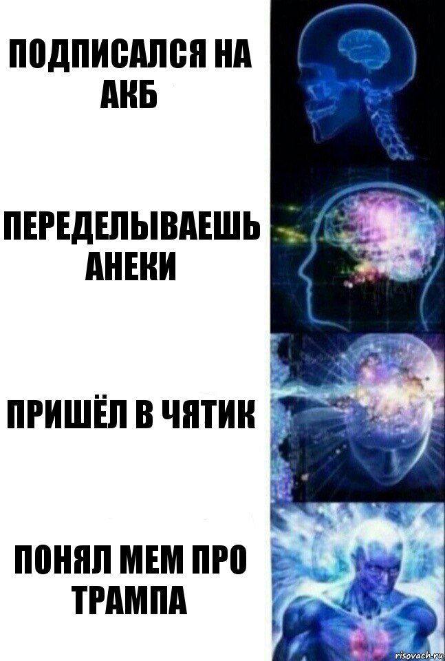 подписался на АКБ переделываешь анеки пришёл в чятик понял мем про трампа, Комикс  Сверхразум