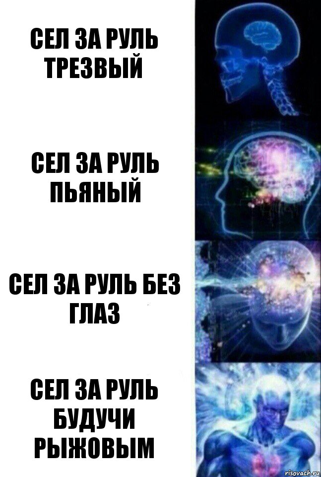 Сел за руль трезвый Сел за руль пьяный Сел за руль без глаз Сел за руль будучи рыжовым, Комикс  Сверхразум