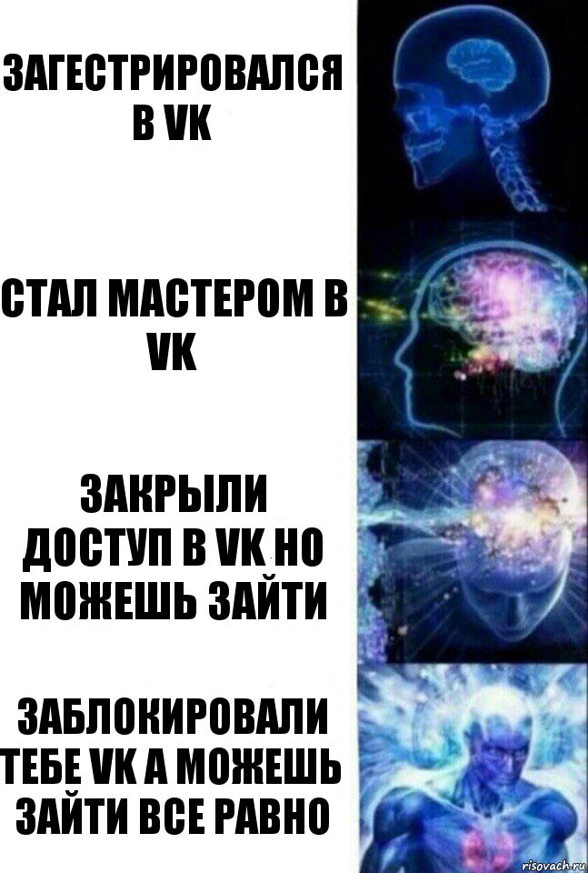 загестрировался в Vk стал Мастером в vk закрыли доступ в vk но можешь зайти заблокировали тебе vk а можешь зайти все равно, Комикс  Сверхразум