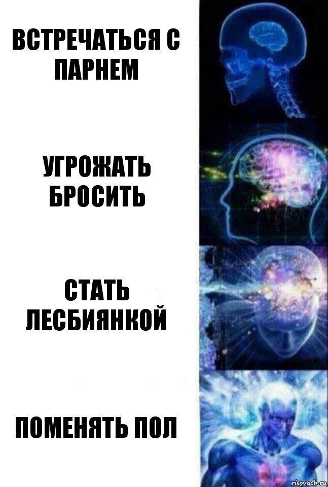 Встречаться с парнем Угрожать бросить Стать лесбиянкой Поменять пол, Комикс  Сверхразум