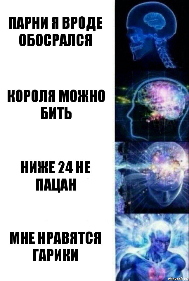 Парни я вроде обосрался короля можно бить ниже 24 не пацан мне нравятся гарики, Комикс  Сверхразум