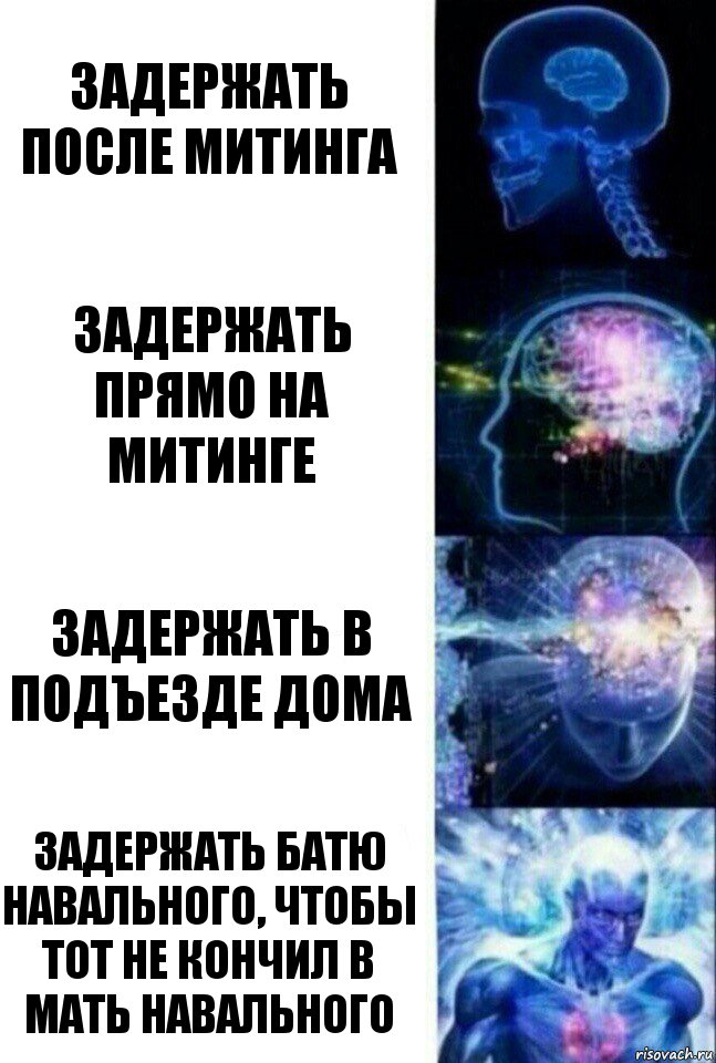 Задержать после Митинга Задержать прямо на митинге Задержать в подъезде дома Задержать батю Навального, чтобы тот не кончил в мать Навального, Комикс  Сверхразум