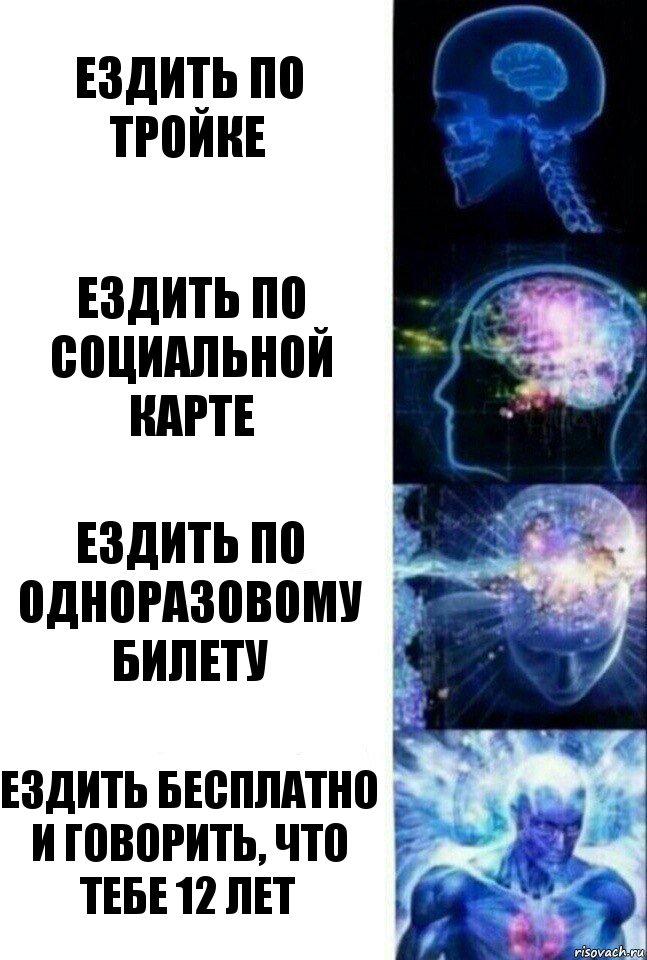 ездить по тройке ездить по социальной карте ездить по одноразовому билету ездить бесплатно и говорить, что тебе 12 лет, Комикс  Сверхразум