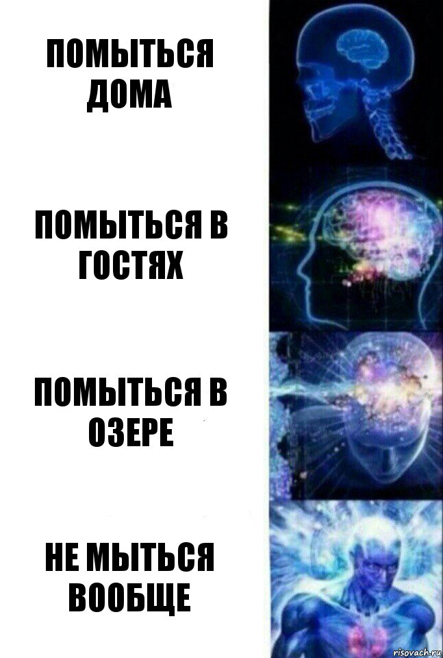 Помыться дома Помыться в гостях Помыться в озере Не мыться вообще, Комикс  Сверхразум