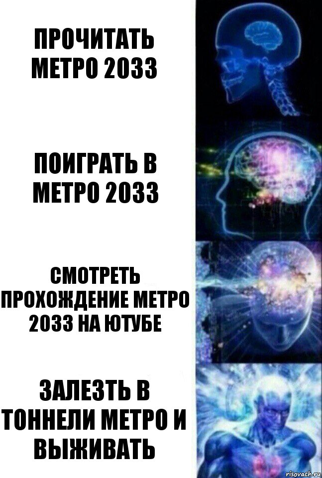 Прочитать Метро 2033 Поиграть в Метро 2033 Смотреть прохождение Метро 2033 на ютубе Залезть в тоннели Метро и выживать, Комикс  Сверхразум