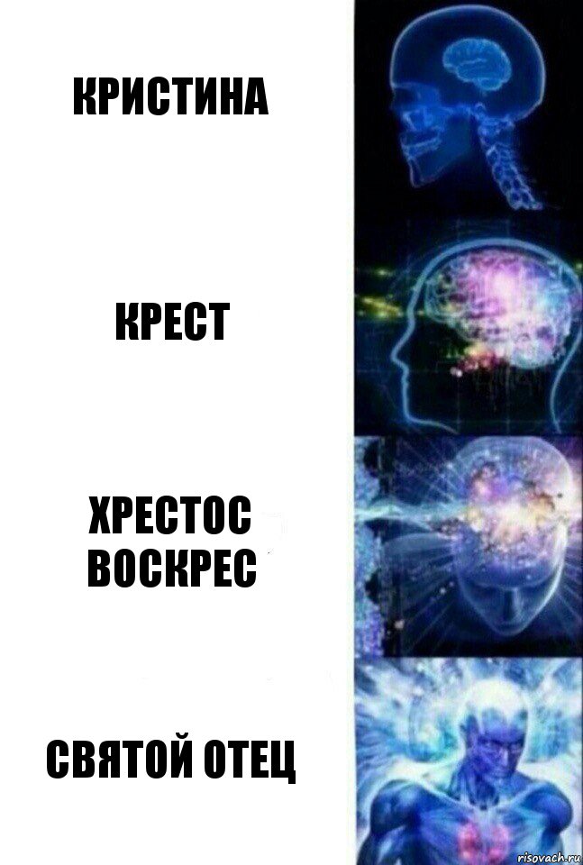 Кристина Крест Хрестос Воскрес СВЯТОЙ ОТЕЦ, Комикс  Сверхразум