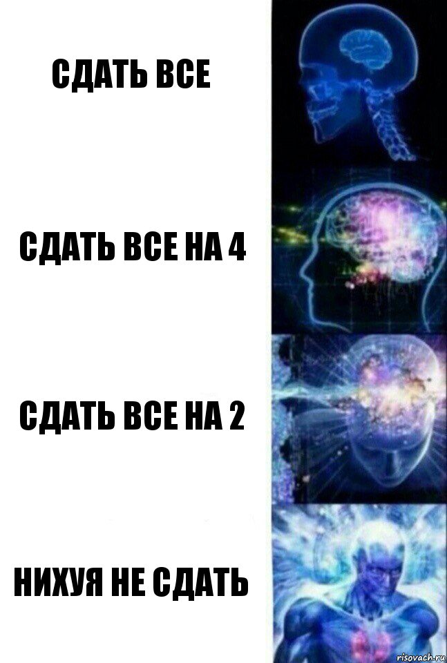 Сдать все Сдать все на 4 Сдать все на 2 Нихуя не сдать, Комикс  Сверхразум