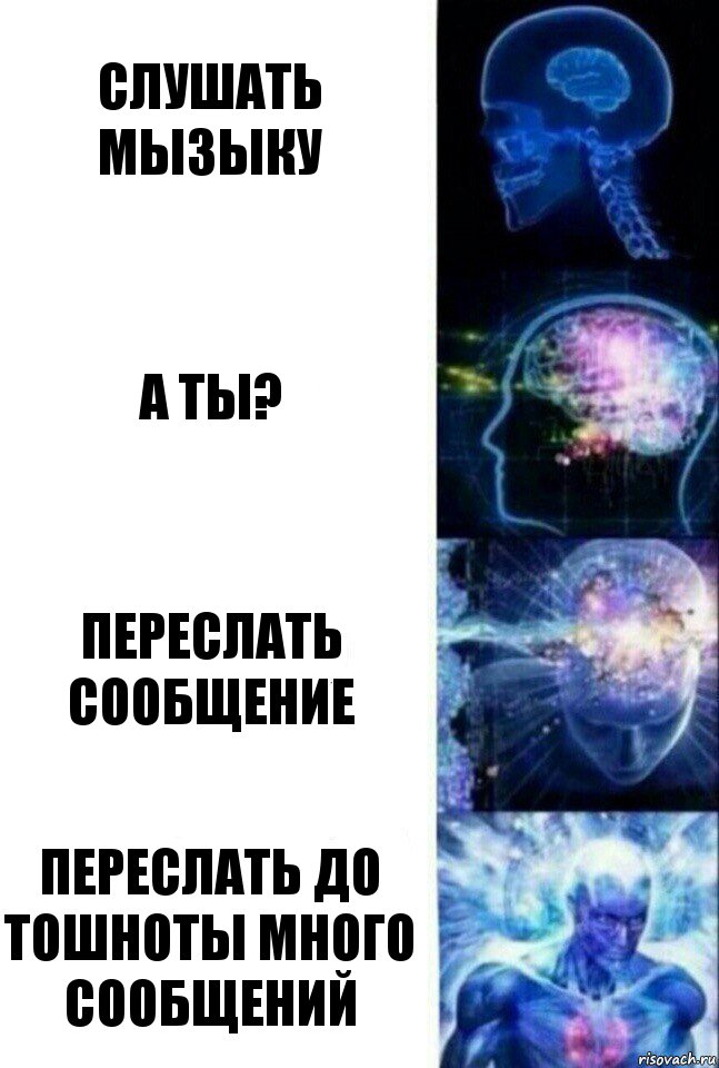 Слушать мызыку А ты? Переслать сообщение Переслать до тошноты много сообщений, Комикс  Сверхразум