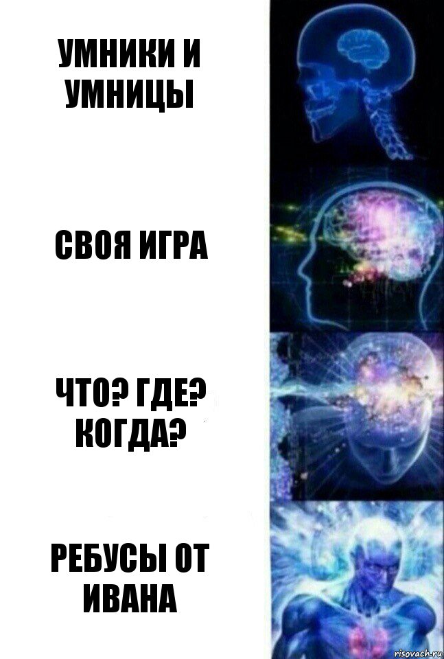 Умники и умницы своя игра что? Где? когда? ребусы от ивана, Комикс  Сверхразум