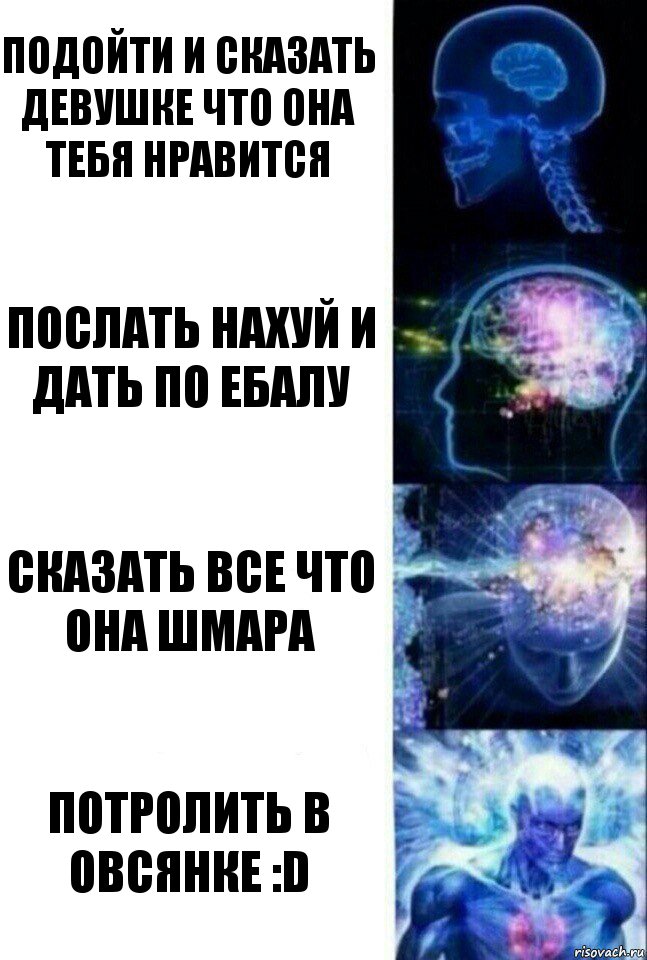 Подойти и сказать девушке что она тебя нравится Послать нахуй и дать по ебалу Сказать все что она шмара Потролить в Овсянке :D, Комикс  Сверхразум