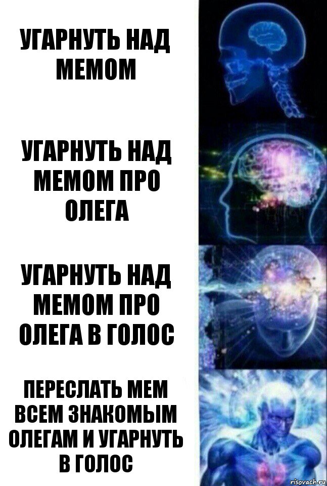 Угарнуть над мемом Угарнуть над мемом про Олега Угарнуть над мемом про Олега в голос Переслать мем всем знакомым Олегам и угарнуть в голос, Комикс  Сверхразум