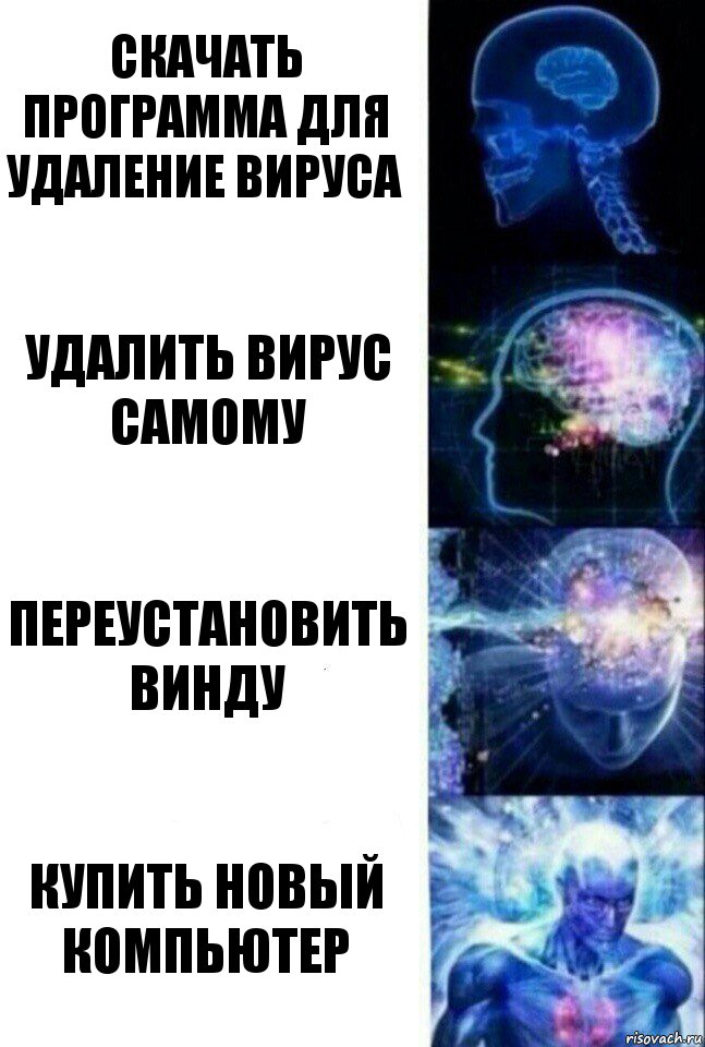 скачать программа для удаление вируса удалить вирус самому переустановить винду купить новый компьютер, Комикс  Сверхразум