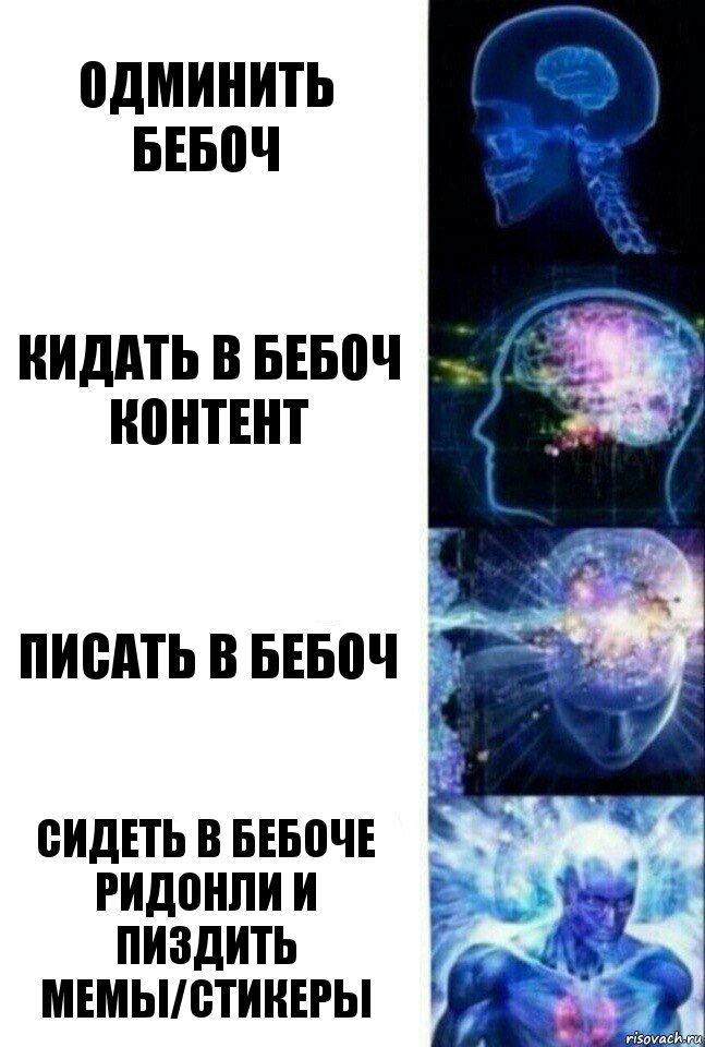 ОДМИНИТЬ БЕБОЧ КИДАТЬ В БЕБОЧ КОНТЕНТ ПИСАТЬ В БЕБОЧ СИДЕТЬ В БЕБОЧЕ РИДОНЛИ И ПИЗДИТЬ МЕМЫ/СТИКЕРЫ, Комикс  Сверхразум