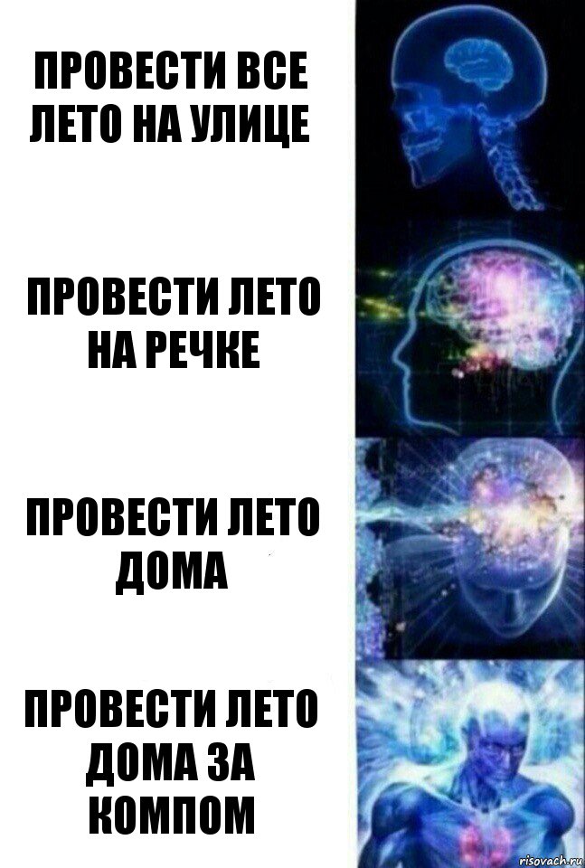 провести все лето на улице провести лето на речке провести лето дома провести лето дома за компом, Комикс  Сверхразум