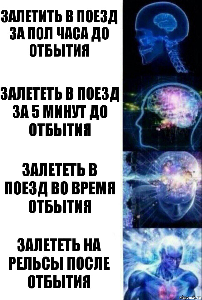 залетить в поезд за пол часа до отбытия залететь в поезд за 5 минут до отбытия залететь в поезд во время отбытия залететь на рельсы после отбытия, Комикс  Сверхразум